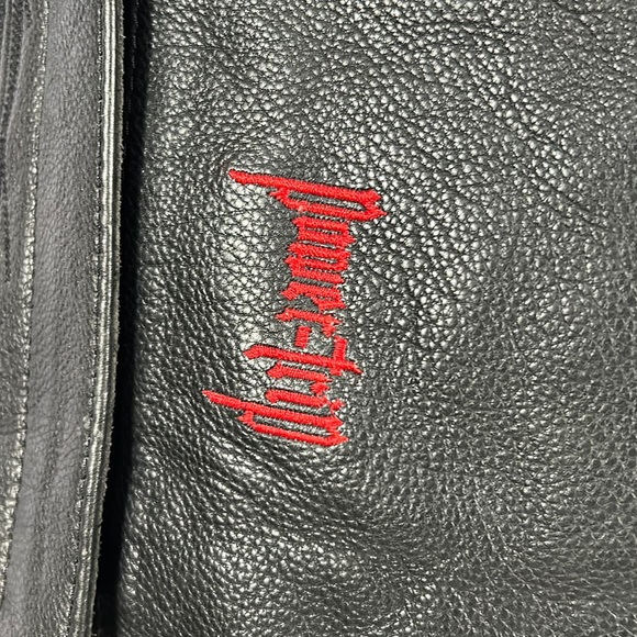 Power Trip Black Leather Motorcycle Chaps Size M - Picture 6 of 9